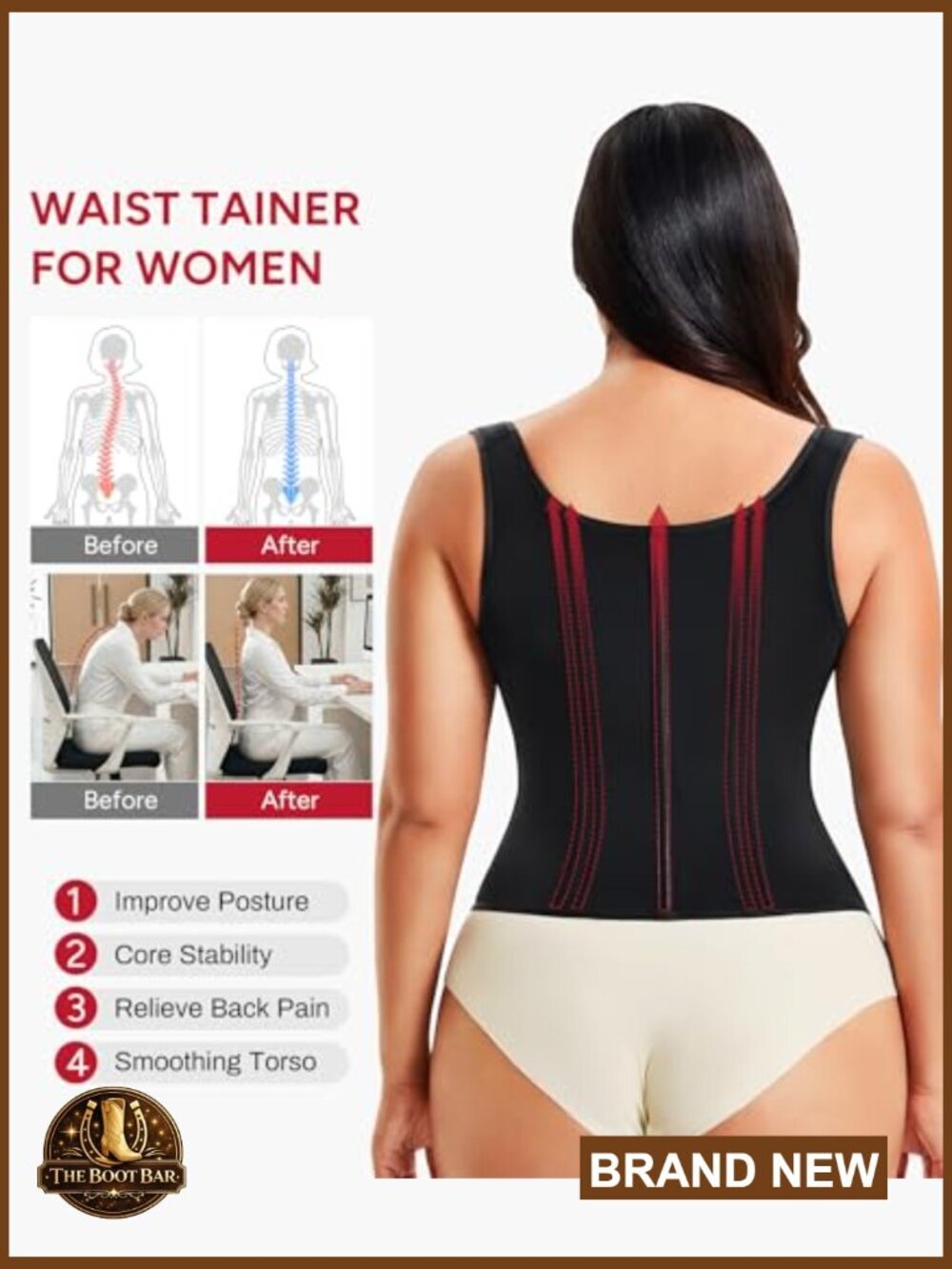 Large Waist Trainer Corset Shapewear Tummy Control Adjustable Strap - Picture 2 of 6